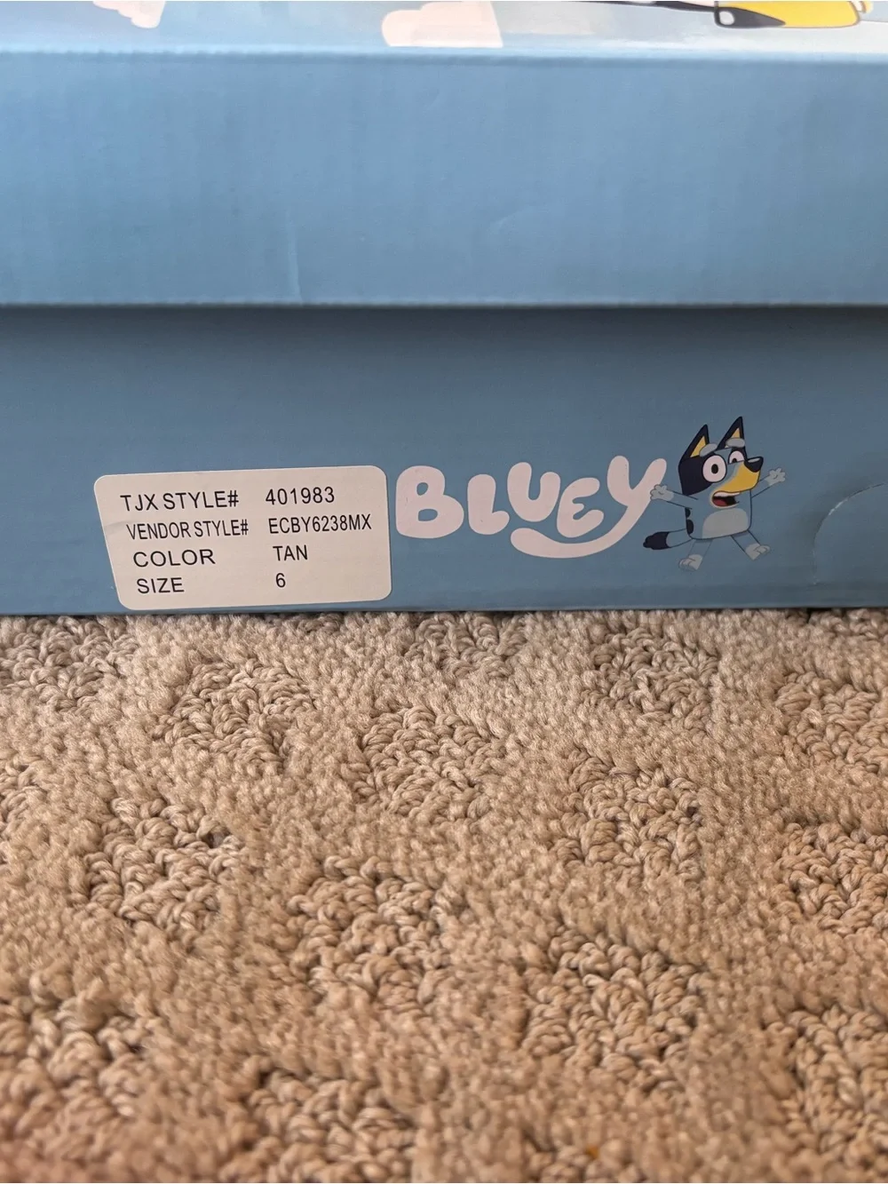 Bluey Kids Shoes Box - Tan